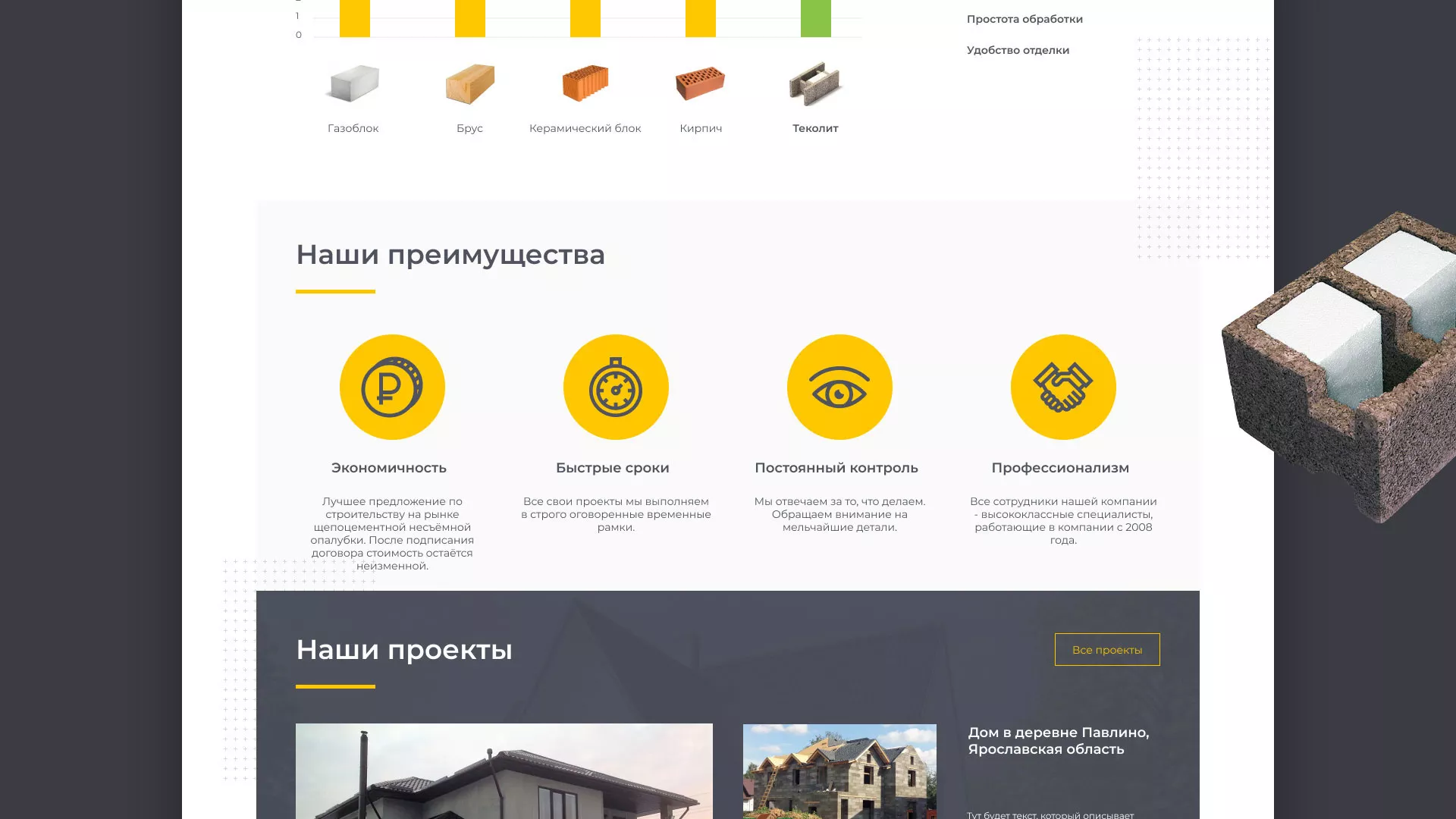 Создание сайта для строительной компании «ЭКОДОМ» в Ершове