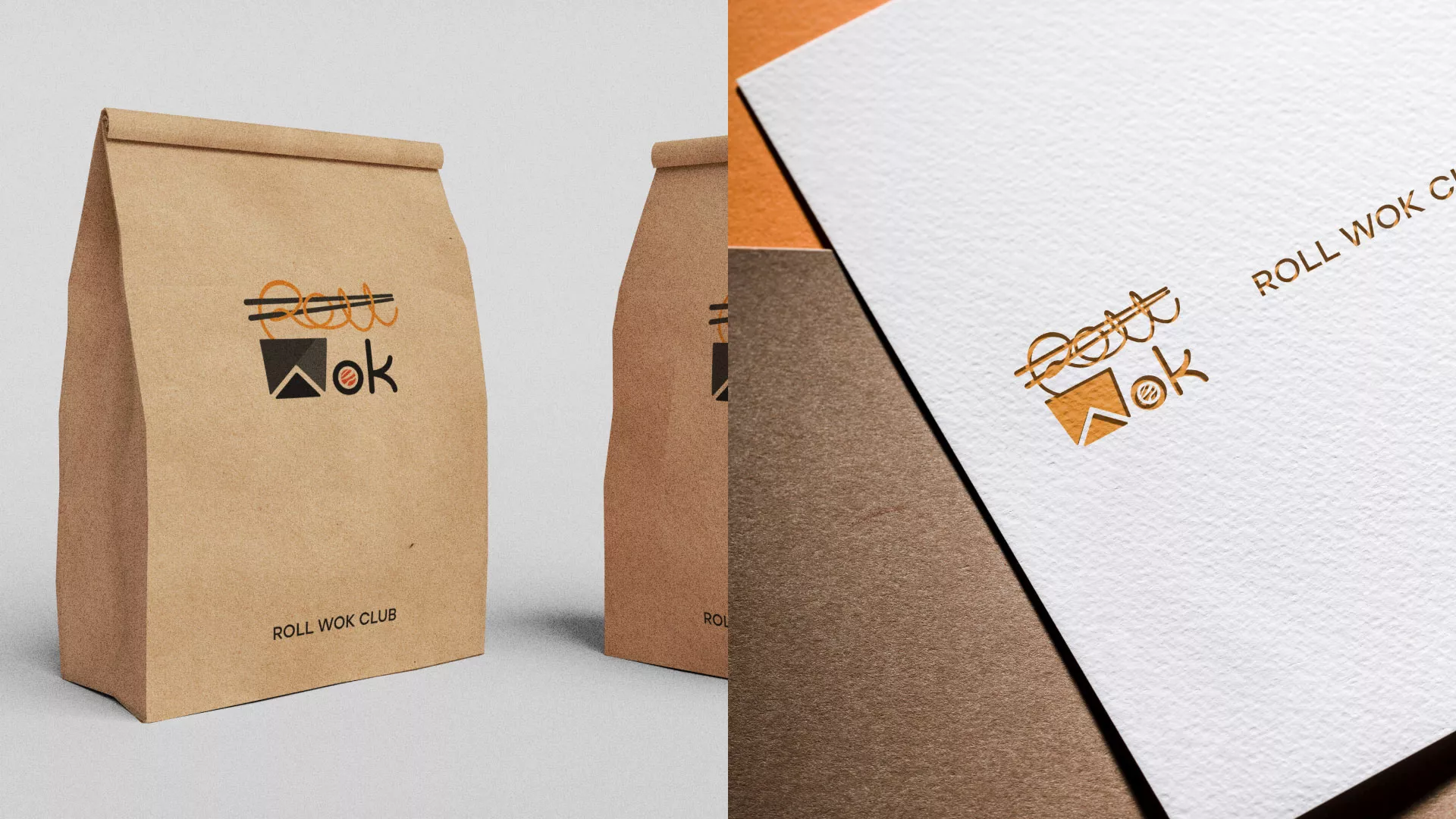 Разработка логотипа суши-бара «Roll Wok Club» в Ершове