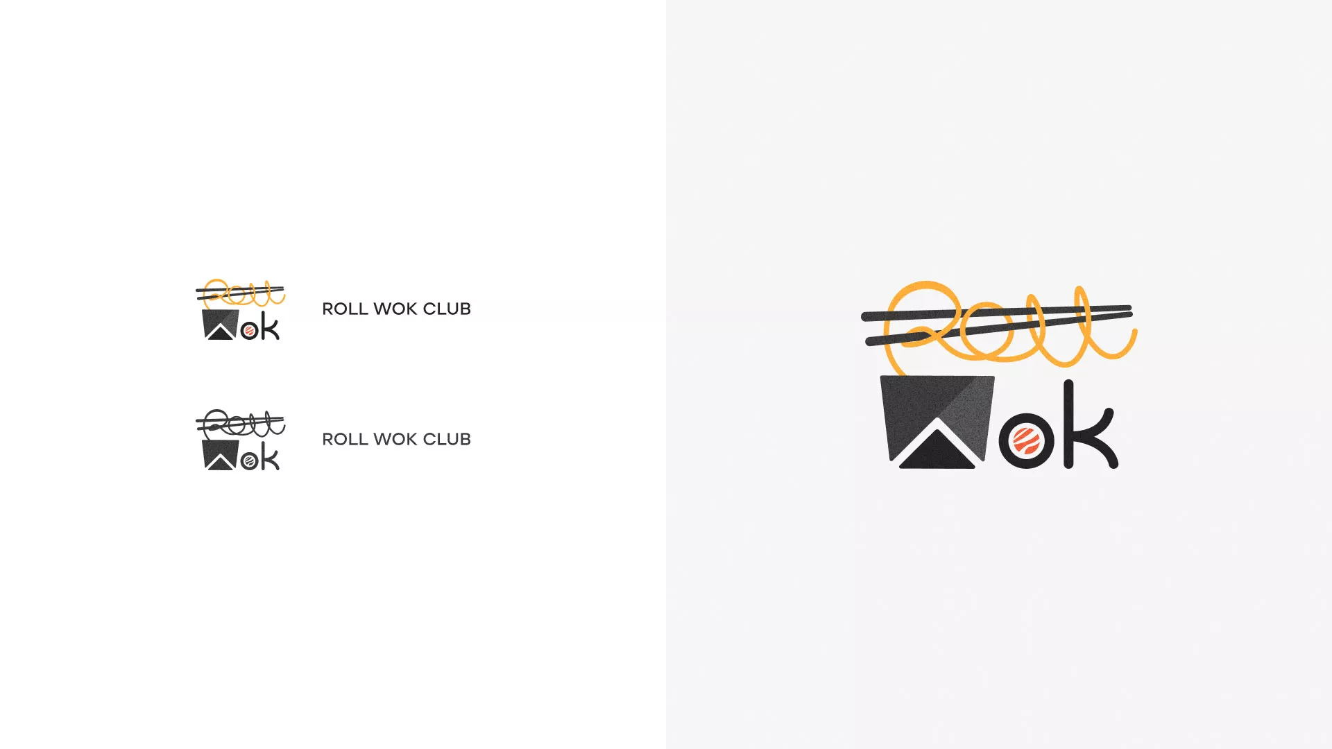 Разработка логотипа суши-бара «Roll Wok Club» в Ершове